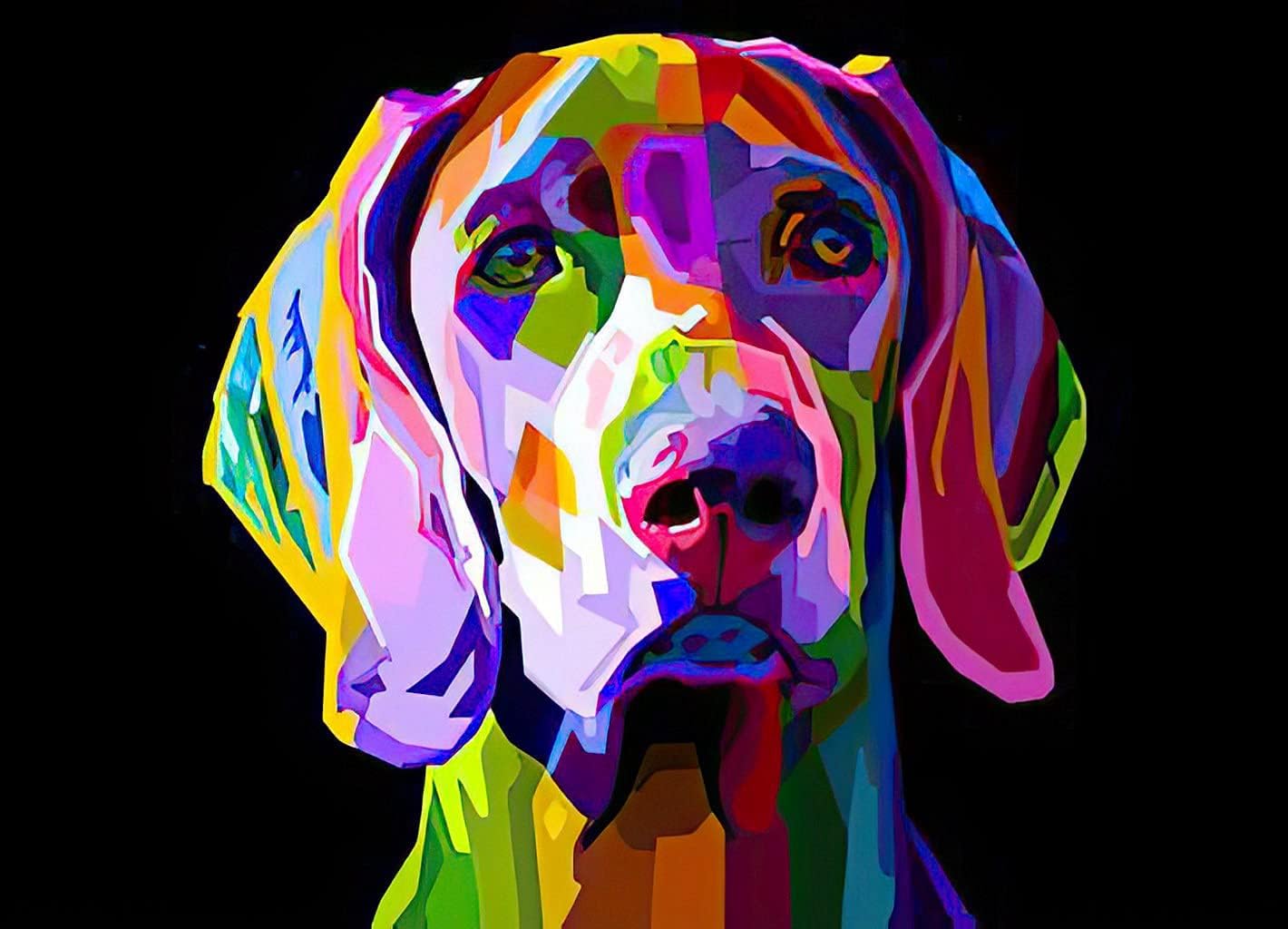 Paintings - Diamond Painting Adult Painting Kits Colorful Weimaraner Dog Art Style Home Bedroom Living Room Art Wall Decoration 16