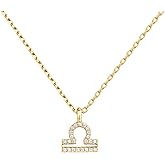 PAVOI 14K Gold Plated Cubic Zirconia Astrology Necklaces for Women - Zodiac Pendant Jewelry Gifts - Zodiac Sign Pendant Necklaces