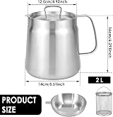 Guniata Stainless Steel Deep Fat Fryer Strainer Pot with Filter Lid 2L view 7