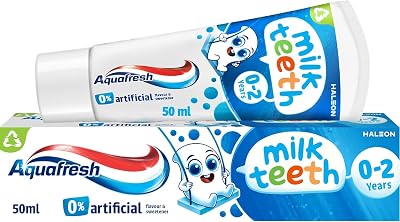 Aquafresh Kids Milk Teeth Toothpaste 50ml Brand New 0.8% Fluoride