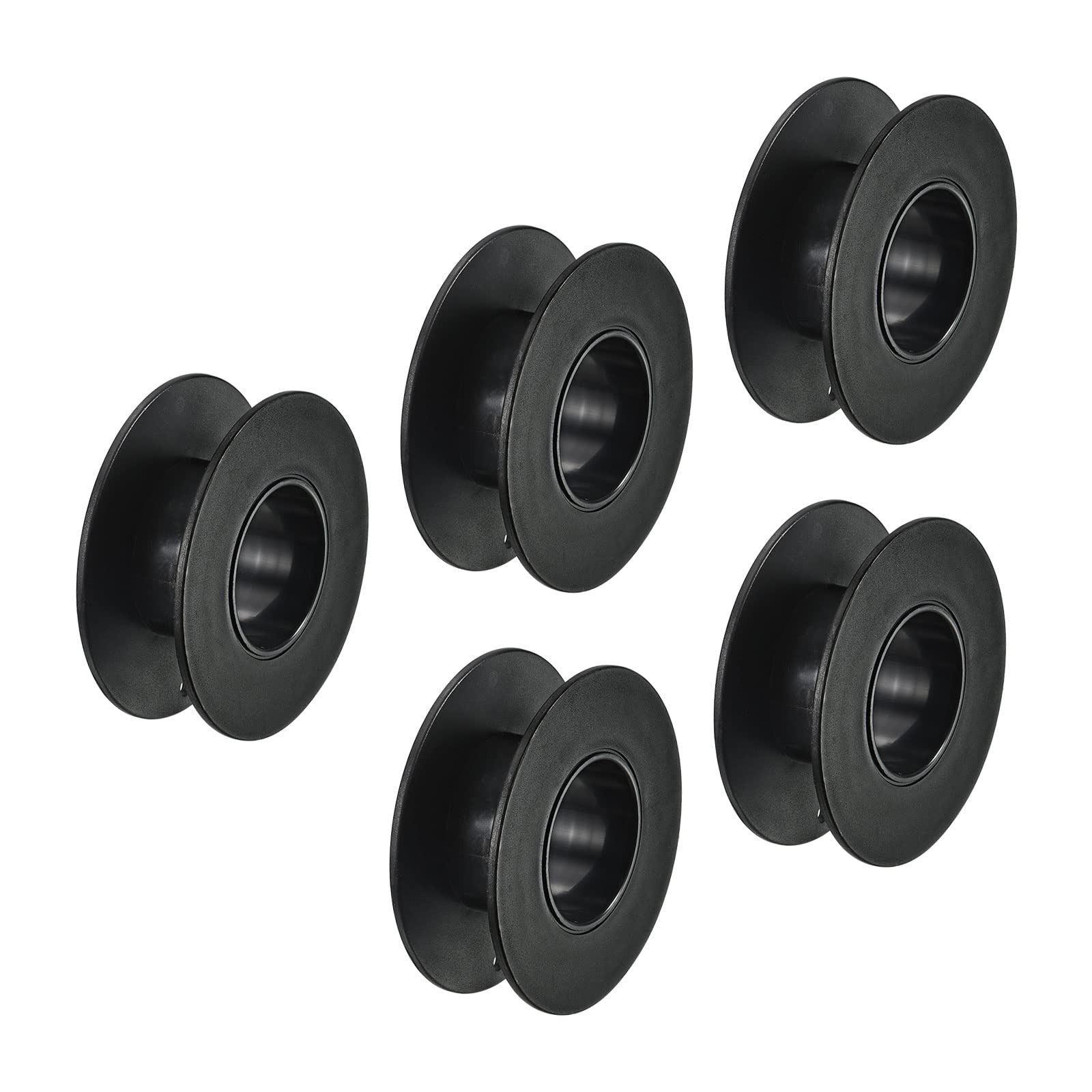 PATIKIL 2.2 Inch Floss Bobbins, 20 Pack Plastic Empty Thread Spools Wire Weaving Bobbin Chain Tape for Sewing Embroidery, Black