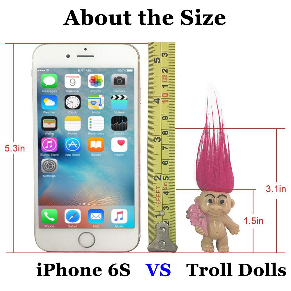 8PCS Troll Dolls, 80s\' PVC Vintage Trolls Lucky Doll Action Figures 3\