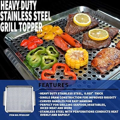 Grill Pan Stainless Steel Grill Topper Heavy Duty Bbq Grill Wok With Handles Vegetables Grill Basket Outdoor Grill Accessories Cookware Grill Utensils For Barbecue Cooking Amazon Sg Lawn Garden