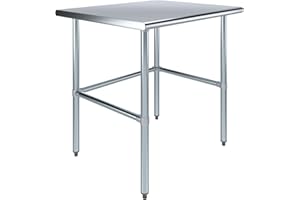 AMGOOD 30" X 36" Open Base Stainless Steel Work Table | Residential & Commercial | Food Prep | Heavy Duty Utility Work Station | NSF