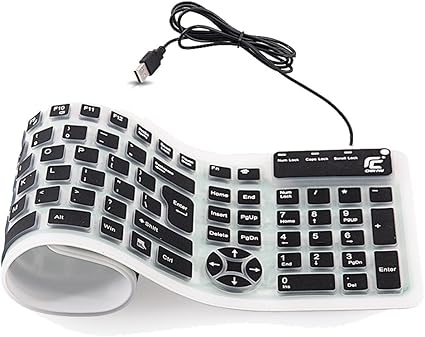 Amazon Co Jp 折りたたみ式 キーボード 有線 柔らかいシリコン製 英語配列107キー Chinfai フルサイズ 薄型 Pc用キーボード 持ち運び易い 防水防塵 静音設計 Usb接続 ブラック パソコン 周辺機器