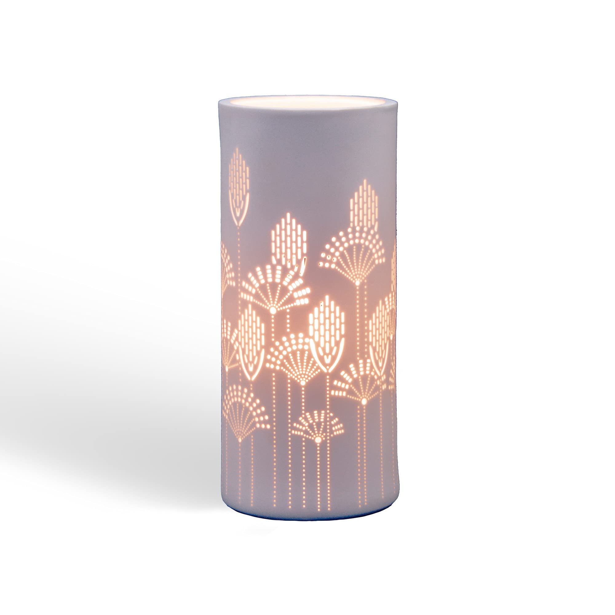 Porcelain Table Lamp in a Vector Art Design | Contemporary Style | Night Light | Hand Carved