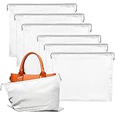 6 Pack Dust Bags for Handbags - 2 Sizes (24 x 20" & 20x 16") - Silk Dust Cover Bag for Purses Shoes - Satin Drawstring Dustproof Bags for Travel Storage (White)