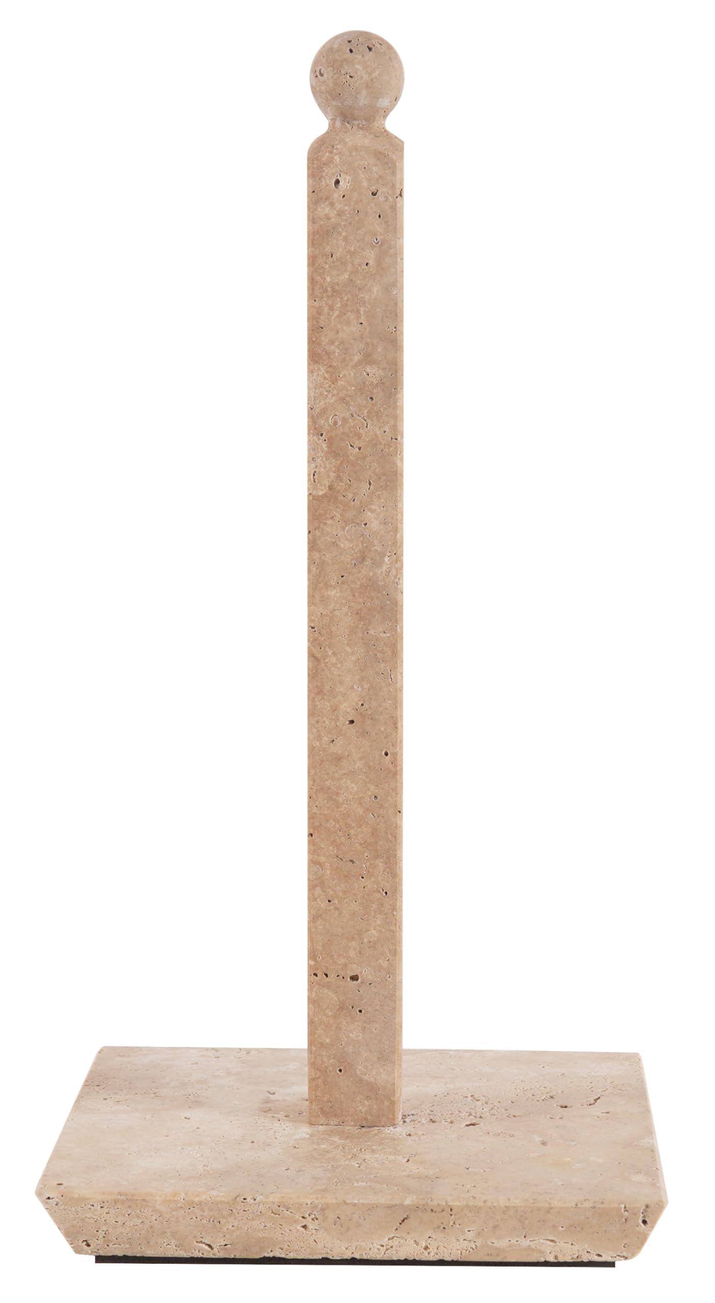 SPESHSTONES Travertine Paper Towel Holder 12.5 Inch Stone Paper Towels Organizer for Kitchen Countertop Storage, Freestanding Toilet Paper Roll Stand for Bathroom Decor