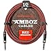 AMBOZ CABLES Red Dragon Guitar Cable Sturdy Instrument Cable For Electric and Bass Guitar, 10 Feet Straight-Straight