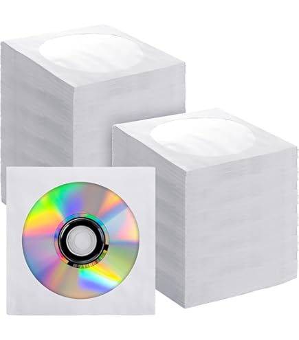 Amazon.com: Kanayu 600 Pcs Two-Sided Plastic CD DVD Sleeves White