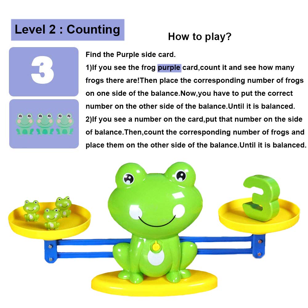 Frog Balance Cool Math Counting Game Educational Early Learning Scale STEM Toys Gifts for Preschool Toddlers Kids Age 3 4 5 6