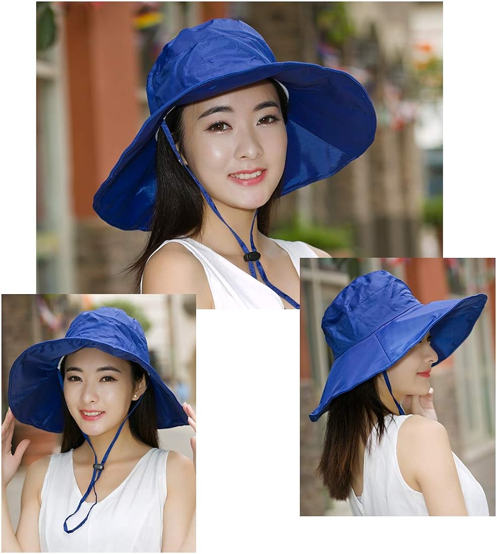 BeFur Fishing Rain Hat for Men Women Wide Brim UV Protection Boonie Hat Outdoor Safari Cap Blue at  Women’s Clothing store