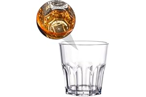 jojofuny 4pcs Acrylic Octagon Whiskey Glasses Set 190ml Thin Wall Tumblers in Orange, Blue, Purple,