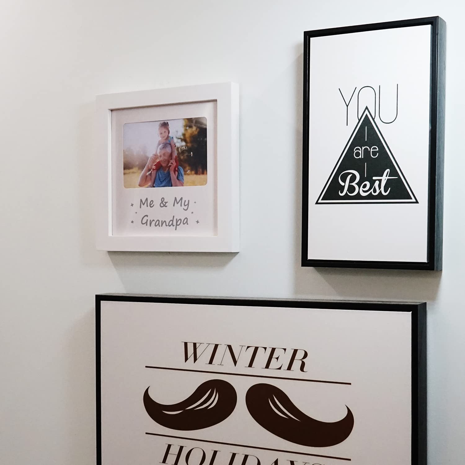 HAMUIERS HAMUIERS Me and My Grandpa Picture Frame, Grandpa Baby Keepsake Photo Frame, White, 8.26