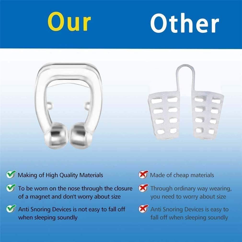 MJ-Brand 2 pcs Anti snoring Device Silicone Magnetic Anti Snore Nose Clip Effective-Easy Stop Snoring Solution Professional Sleeping Aid Relieve Snore for Men Women - Quiet Night: Home & Kitchen