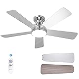 Amico Ceiling Fans with Lights, 42 Inch Low Profile