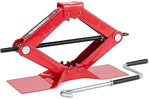 �鶹�� Basics Scissor and Portable Car Jack, 1.65 Short Ton/ 1.5 Metric Ton/ 1.5 Tonne / 1500 kg Capacity, Red