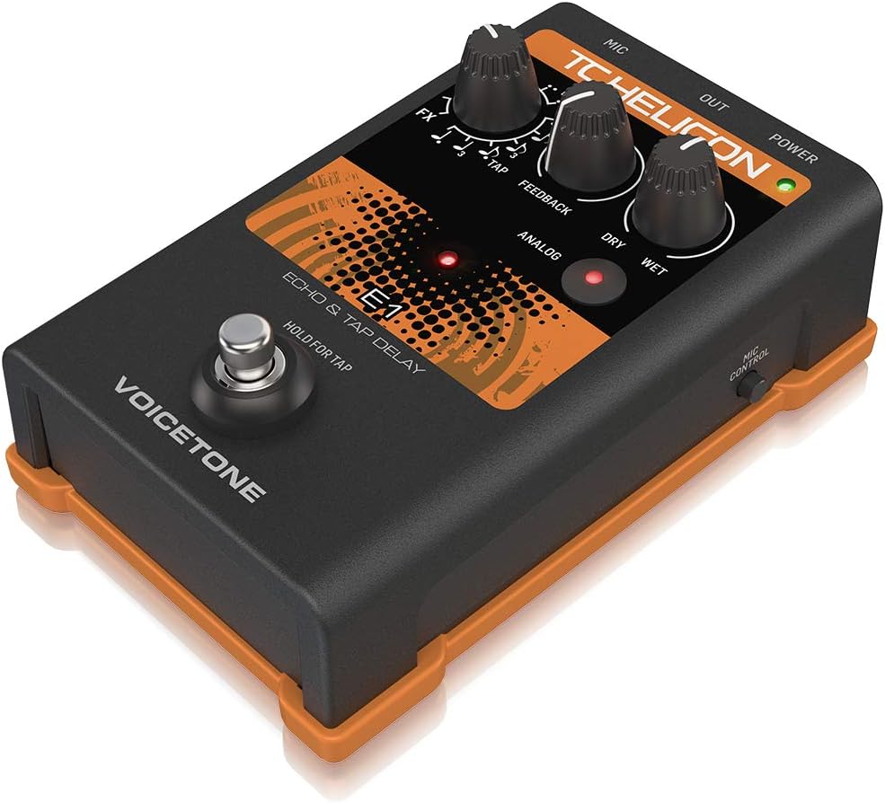 TC Helicon VOICETONE E1 Single-Button Stompbox for Compelling Vocal Echo Effects Compatible with PC and Mac - Image 4