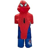Marvel Avengers Superheroes Miles Morales Black Panther Boys Short Sleeve Hoodie T-Shirt & Shorts Athleisure Short Set