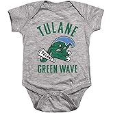 Tulane University Official Green Wave Logo Unisex Infant Snap Suit for Baby