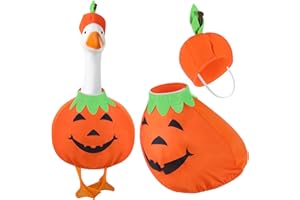 Cosblank Halloween Goose Outfit Pumpkin Goose Costume Cute Goose Clothes Porch Goose Outfits for Cement Goose Halloween Outdoor Patio Yard Lawn Statueart Goose Duck Decoration