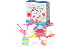 hand2mind Rainbow Fraction Measuring Cups, Kids Montessori Kitchen Tools, Toddler Cooking Tools, Sensory Table Materials, Fraction Manipulatives, Homeschooling Supplies, Easter Baking (Set of 4)