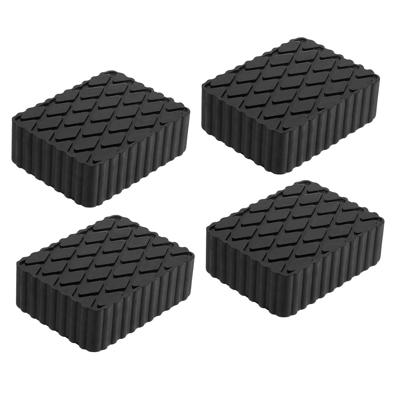 Photo 1 of 4 Pcs Solid Rubber Auto Lift Pads,6.3" x4.7" x 2" Anti Skid Rubber Blocks for Car Lift,Jacks and Racks,Jack Stand Pads 3000Lbs Capacity