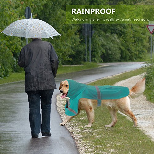 PETBABA Dog Raincoat, Reflective Safe at Night Walk, Waterproof Poncho with Hood Suitable Rainy Day, Rain Coat Jacket Slicker in Winter Cold Snow Weather - XS in Yellow - Thumbnail 5