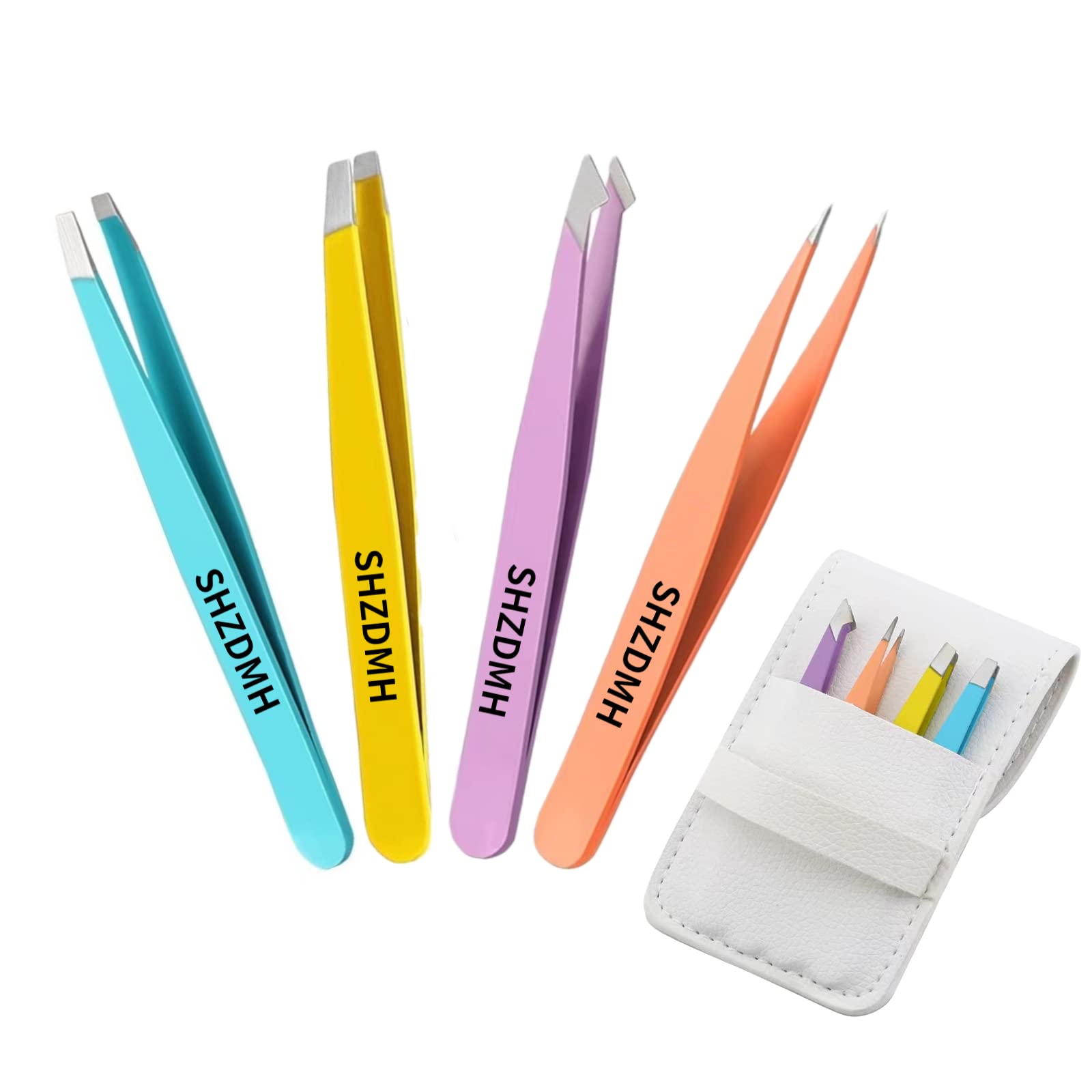 Tweezers Set - Professional Stainless Steel Tweezers for Eyebrows - Great Precision for Facial Hair, Splinter and Ingrown Hair Removal