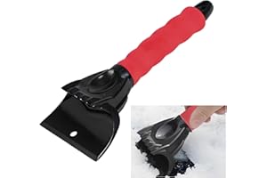 LSKASELUE Ice Scraper for Car Windshield, 10" Scratch-Free Car Windshield Frost Scraper with Comfortable Foam Handle, Winter 