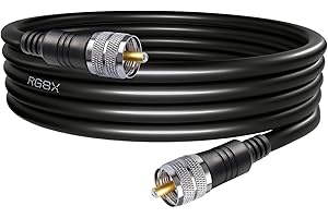 TUOLNK RG8X PL259 Coaxial Cable SO239 UHF CB Antenna Cable Jumper, 6.6FT (2M) Low Loss UHF Male to UHF Male 50 ohm CB Antenna Extension Coax Cable for HAM Radio, SWR Meter, Antenna Analyzer, Dummy Load Ect