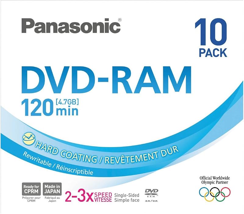 Panasonic 10 Pack DVD-RAM 4.7GB 3x Speed Rewritable Discs