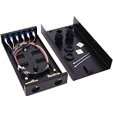 VFLTOOL LC-SM 6 Duplex Box Cables 12 Port Wall Mount Fiber Enclosure With Spool Singlemode OS1 Kit - Includes 1 Meter 12 Strand UPC Pigtail and 6 Port Duplex LGX Loaded Panel