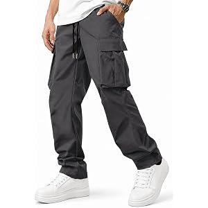 MARTIAN CIVILIZATION Men's Casual Cargo Pants Hiking Drawstring Pants