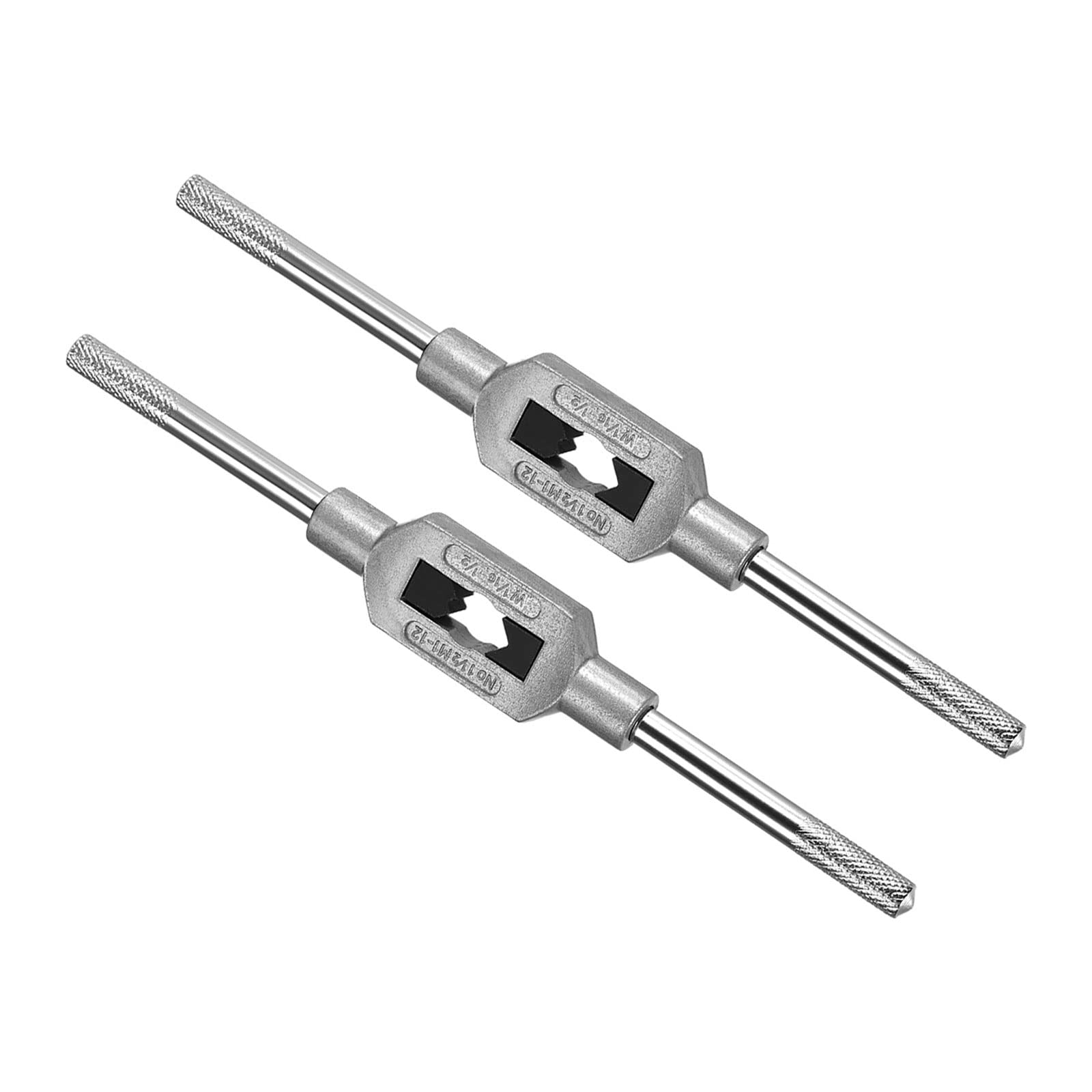 CoCud Tap Wrench Handle, Fit M1-M12 W1/16-1/2 Taps Size, Zinc Alloy & Carbon Steel Adjustable Wrench Reamer Tapping Hand Tool - (Applications: for Tapping Operations), 2-Pieces