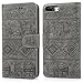 Compatible with iPhone 8 Plus Case, iPhone 7 Plus Case Premium PU Leather Wallet Case Oil Wax Elephant Pattern with Detachable Magnetic Card Holder ID Slot for iPhone 7 Plus & iPhone 8 Plus Gray