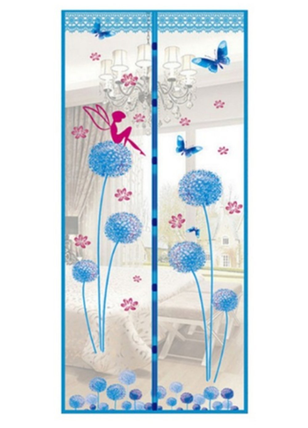 Magnetic Door Screen Fly Bug Mosquito Mesh Curtain for Balcony Sliding Doors Living Room,90x210cm (E)