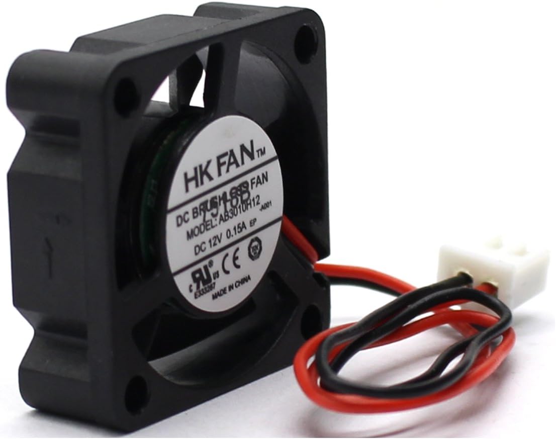 30mm x 30mm x 10mm 3010 12V 0.15A Ball Bearing Brushless DC Cooling Fan 2pin, black 30mm fan - Image 3