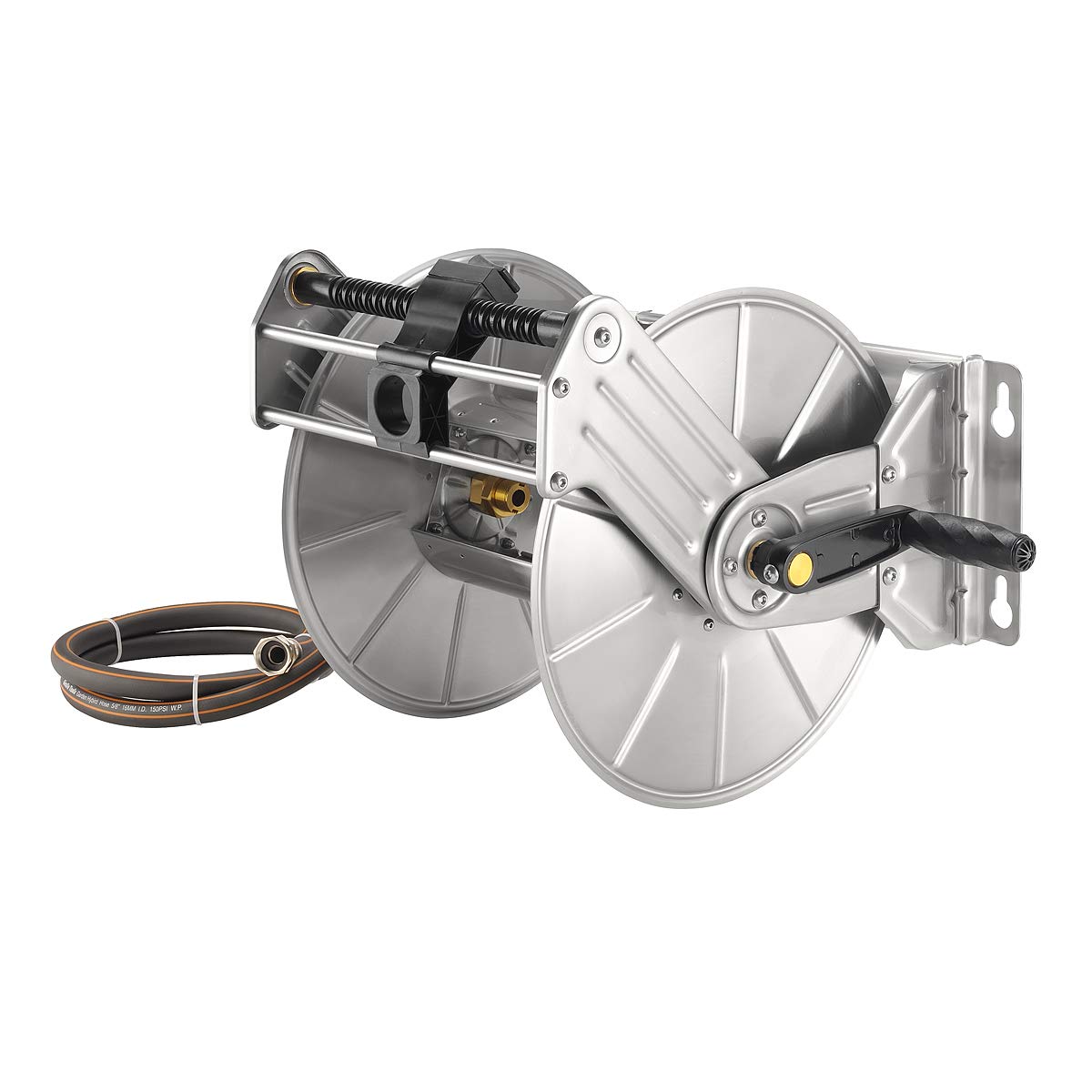 Giraffe Stainless Steel Hose Reel, Wall/Floor Mounted Decorative Garden Hose Reel, 130-Feet 5/8" Hose Capacity