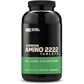 Optimum Nutrition Superior Amino 2222 Tablets, Complete EAAs, 320 Ct | Comprehensive Amino Acid Support, 18 Amino Acids per Serving, Complete EAAs, Scored Tablets for Easy Use, Supports Recovery