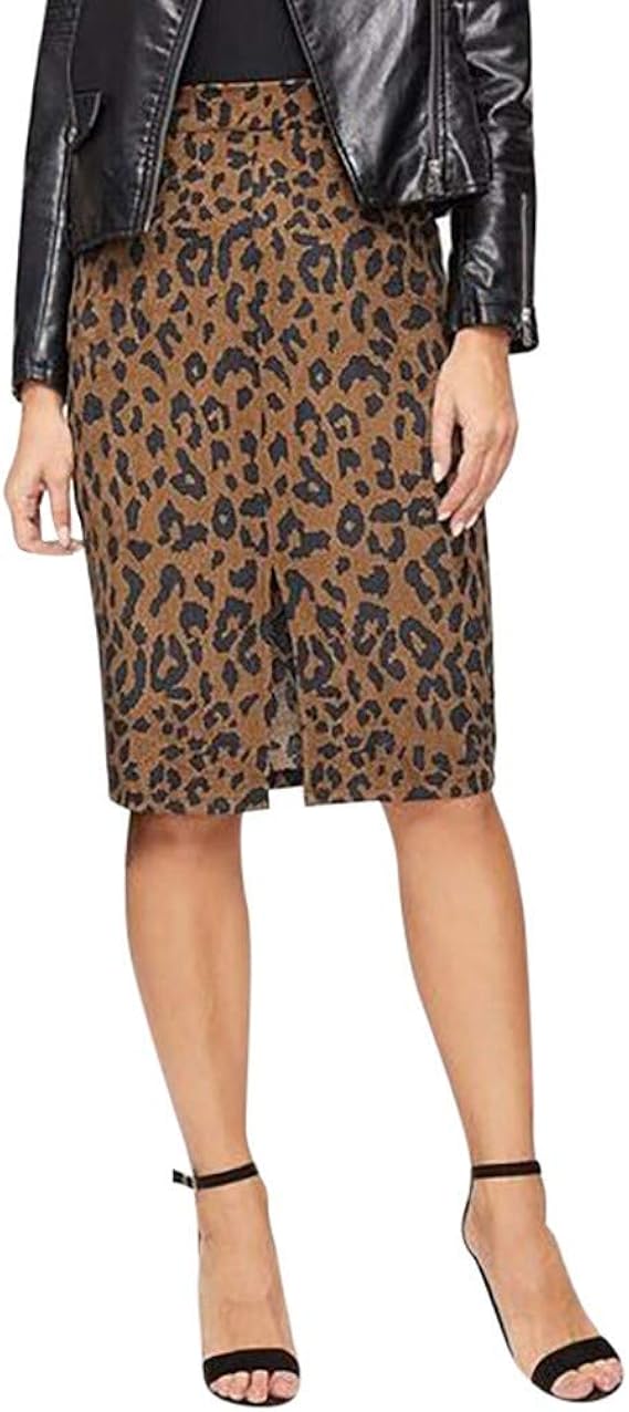 jupe crayon leopard