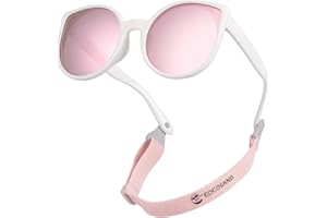COCOSAND Baby Sunglasses with Strap Polarized Cat Eye UV400 for Infant Toddler Girl 3-24 Months