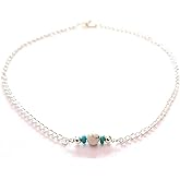 Plus Size Dainty Anklet Chain Howlite Turquoise Ankle Bracelet Chain Poolside Jewelry Gift Boxed 12 Inch