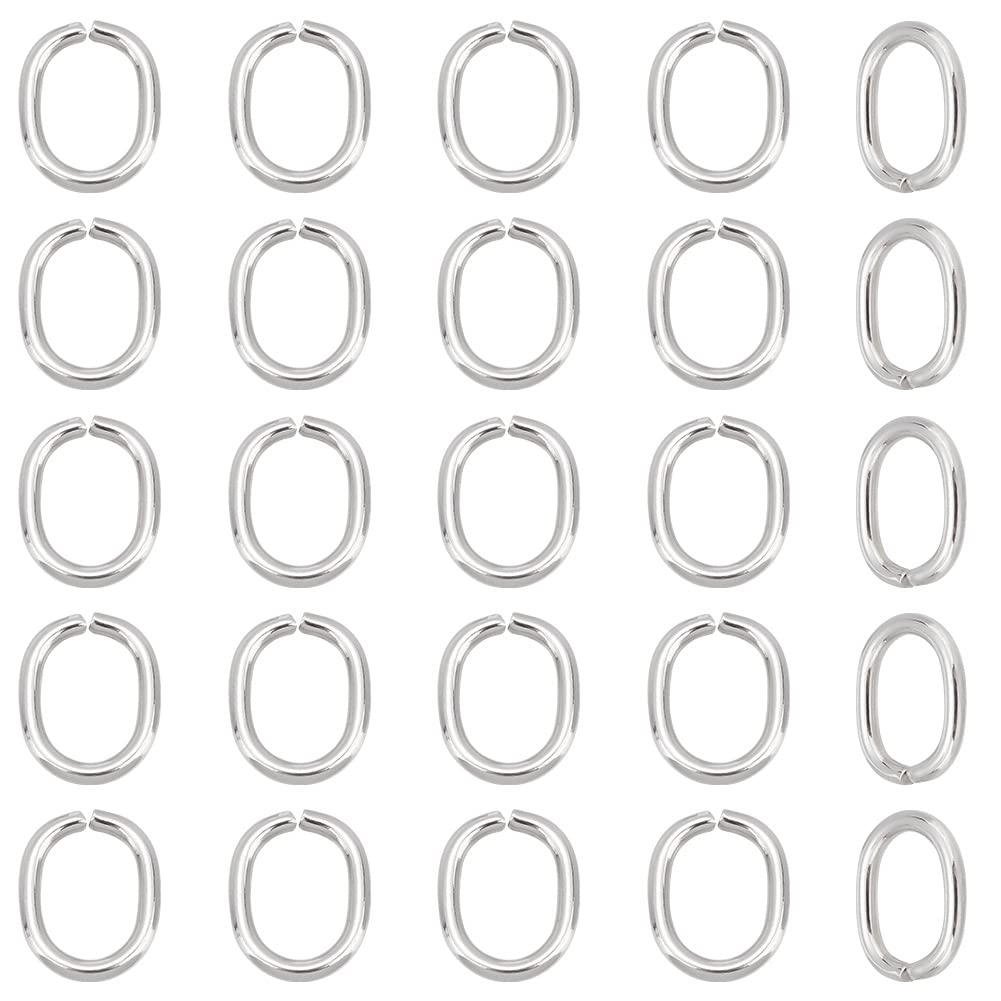 PH PandaHall 40pcs Open Jump Rings, 13mm Oval Jump Rings 304 Stainless Steel Oval Linking Rings Connectors Metal Jewelry Links for DIY Bracelet Necklace Earring Keychain Jewellery Making Findings
