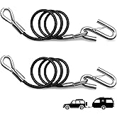 VIVBOO 44" Trailer Safety Cables with Hooks Tow Straps 2-Pack Safety Chains Towing Trailer 5000 Lbs Break Strength Boat Chains with Hooks for Ultimate Security