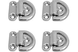 4X D tie Anchor - 316 Stainless Steel Lashing Rings Trailer Tie-Downs Points with Mounting Plate for Marine Boats