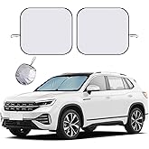 Ziciner 2 PCS Car Windshield Sun Shade, Auto Sun Heat and UV Rays Blocker, 28