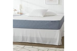 Amazon Basics Cooling Gel Memory Foam Mattress, Medium-Firm, CertiPUR-US Certified, Full Size, White/Gray, 75 x 54 x 10 inches