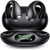 Boytond Ultra Open Ear Earbuds - Ergonomic Clip-On Earbuds, Bone Conduction Over-The-Ear Headphones with Waterproof Design and Secure Fit for Small Ears, Carbon Black
