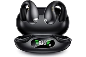 Boytond Ultra Open Ear Earbuds - Ergonomic Clip-On Earbuds, Bone Conduction Over-The-Ear Headphones with Waterproof Design, Black